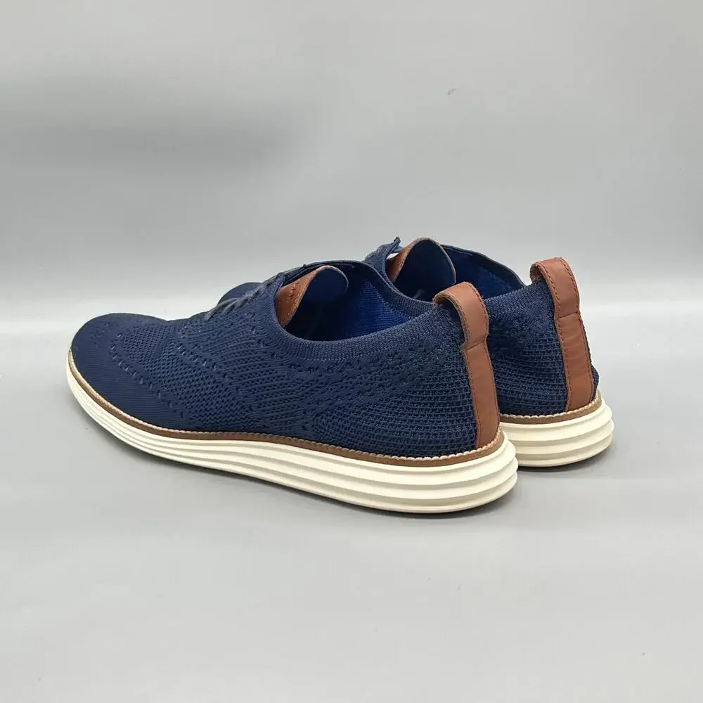 Cole Haan Shoes Men 13 Blue Knit Grand OS Wingtip Oxford Sneakers Comfort Casual